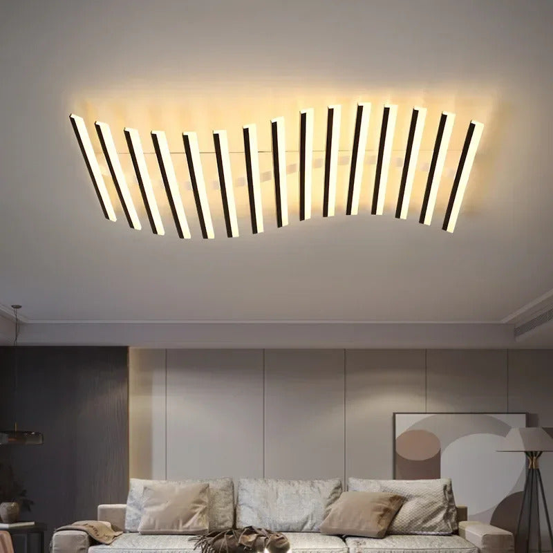Art Fishbone Line Acrylic LED Ceiling Lamp Living Room Bedroom Lighting