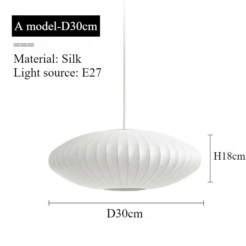 Japanese pendant light white design minimalist lamp Silk Cloth Light