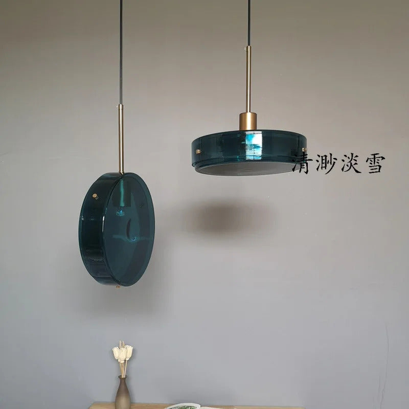 Modern blue pendant light Simple Nordic glass pendant light