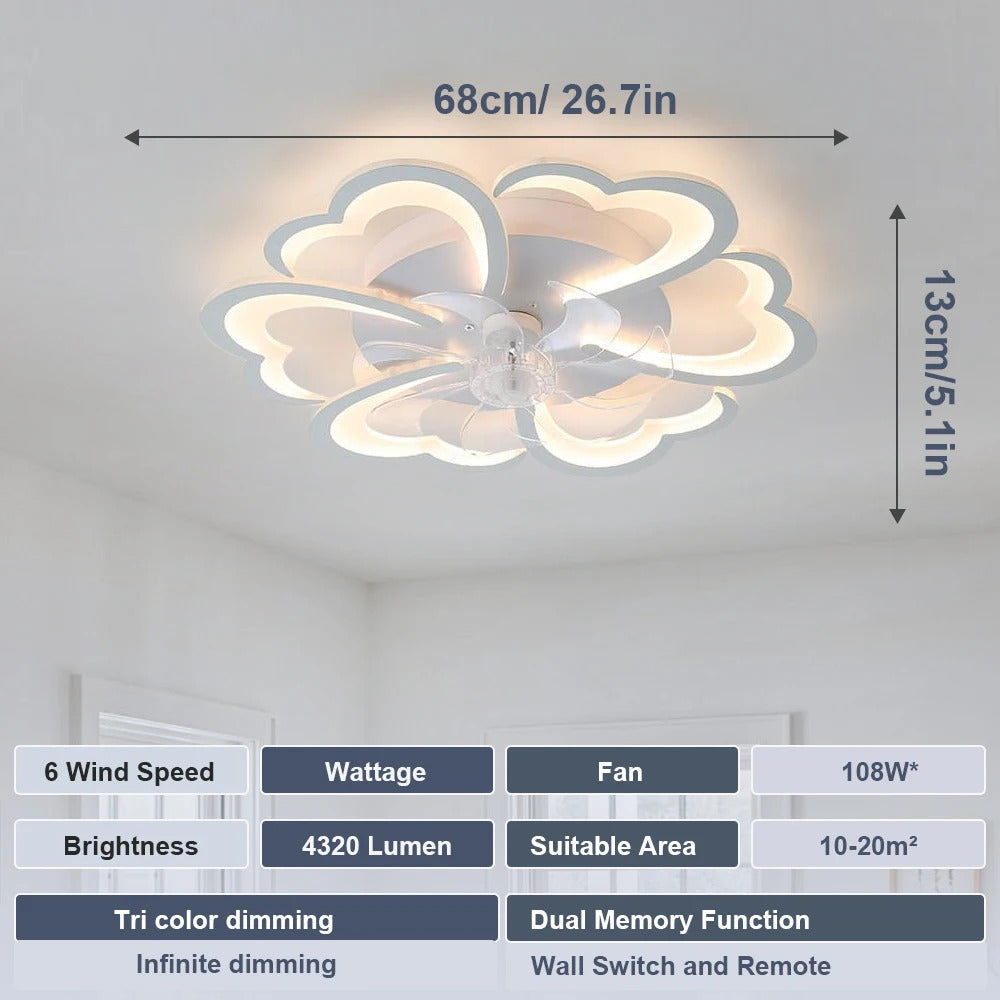 Living Room Ceiling Electric Fan Nordic Art Ceiling Fan Lamps