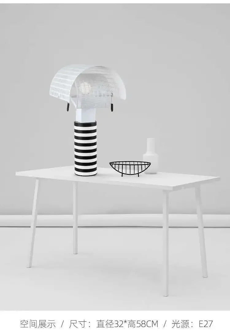 Italian Hot Sales Black White Creative Lamp Children's Bedroom Living Study Room Exhibition Hall LED Stripe Table Lighting