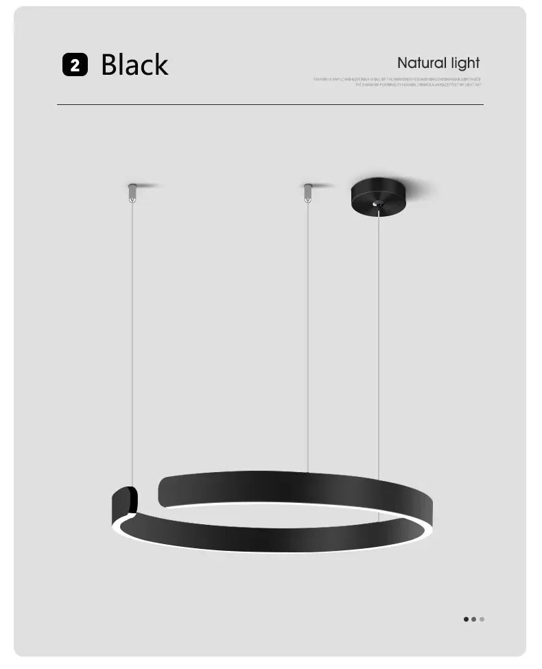Modern Ring Led Pendant Lights Dimmable Gold Black For Table Dining Room Kitchen Bedroom Hanging Lamp Minimalist Decor Fixture