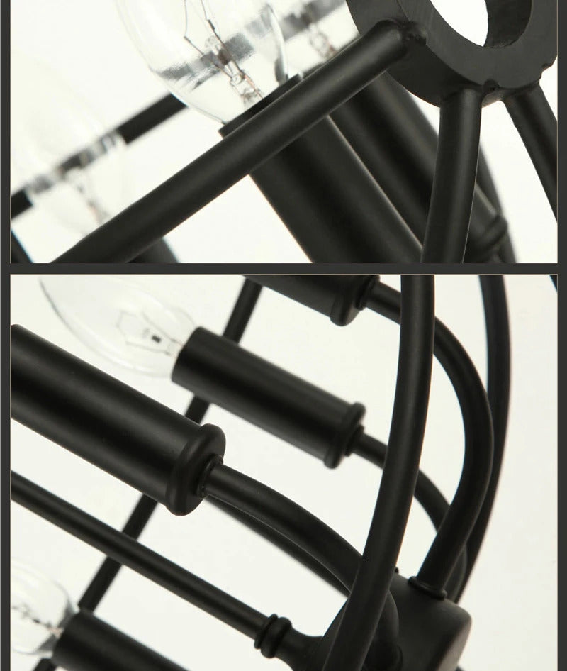 Retro Wrought Iron Chandelier Rustic Orb Chandelier