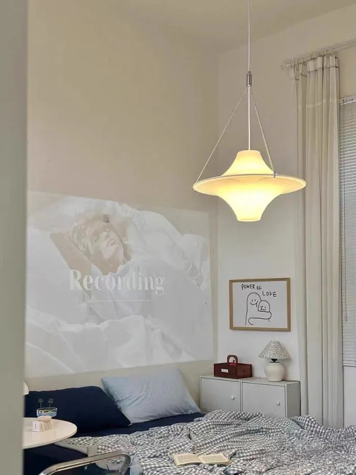 Modern Cream UFO Pendant Lights Nordic Design Dining Table Hanging Chandelier
