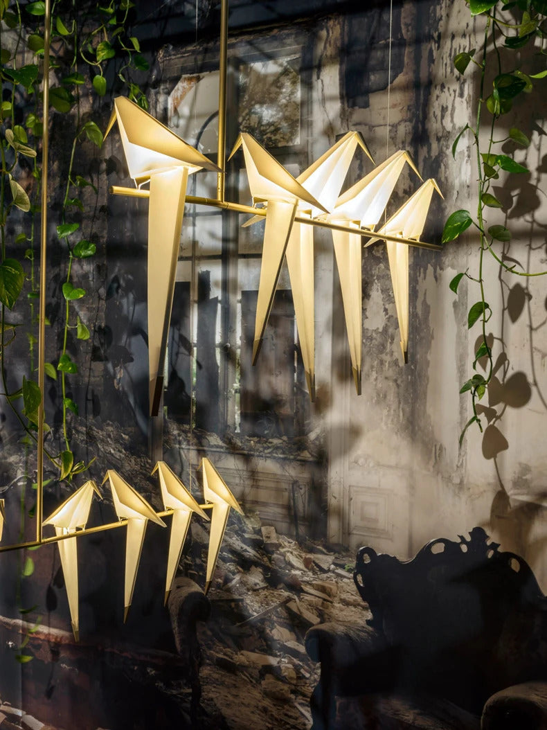 Perch Paper Chandelier LED Bird Designer Chandelier Lamp