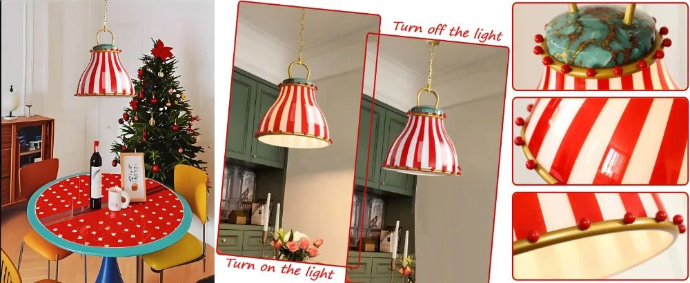 American Circus Style Chandeliers Glass Lampshade Led Pendant Lights