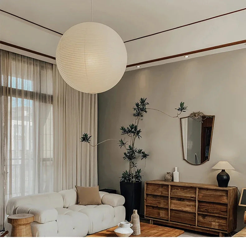 Japanese Noguchi Chandelier Rice Paper Paper Art Lantern Pendant Light