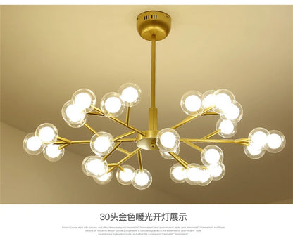 Nordic molecular chandelier G4 bulb ball chandelier