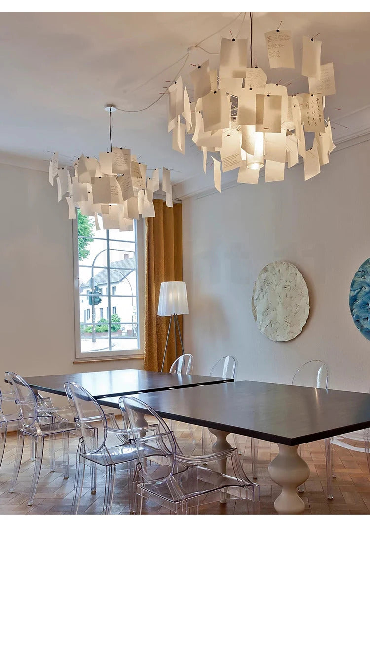 Zettel'z Pendant Light DIY Ingo Maurer Zettel chandelier for Living Room Kitchen Cafe Bar Decoration led Designer Pendant lamp