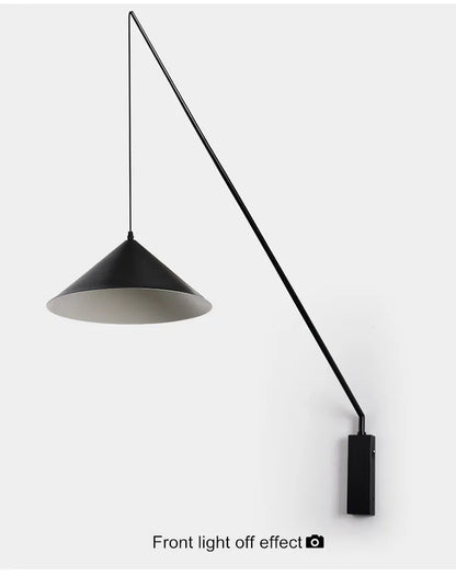 Nordic black Fishing simple Wall lamp Swing long Arm wall light loft sconce lighting