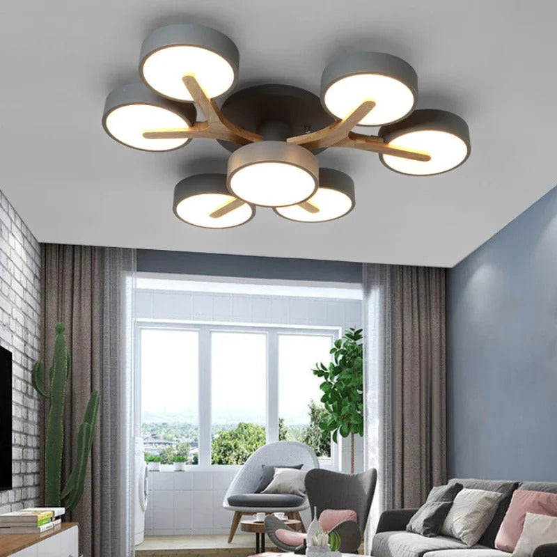 Modern Ceiling Lamp Bedroom Minimalist Wood Home Decor Lighting Fixtures