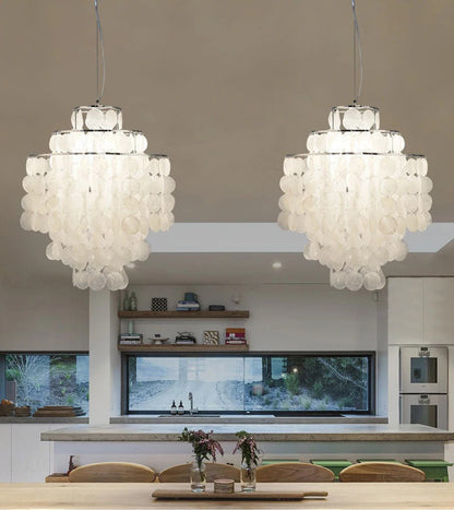 Real Shell Pendant Lights Gold Chrome Metal Romantic Beautiful Hanging Lamp Euphonious Voice E27 For Foyer Bedroom Dining Room