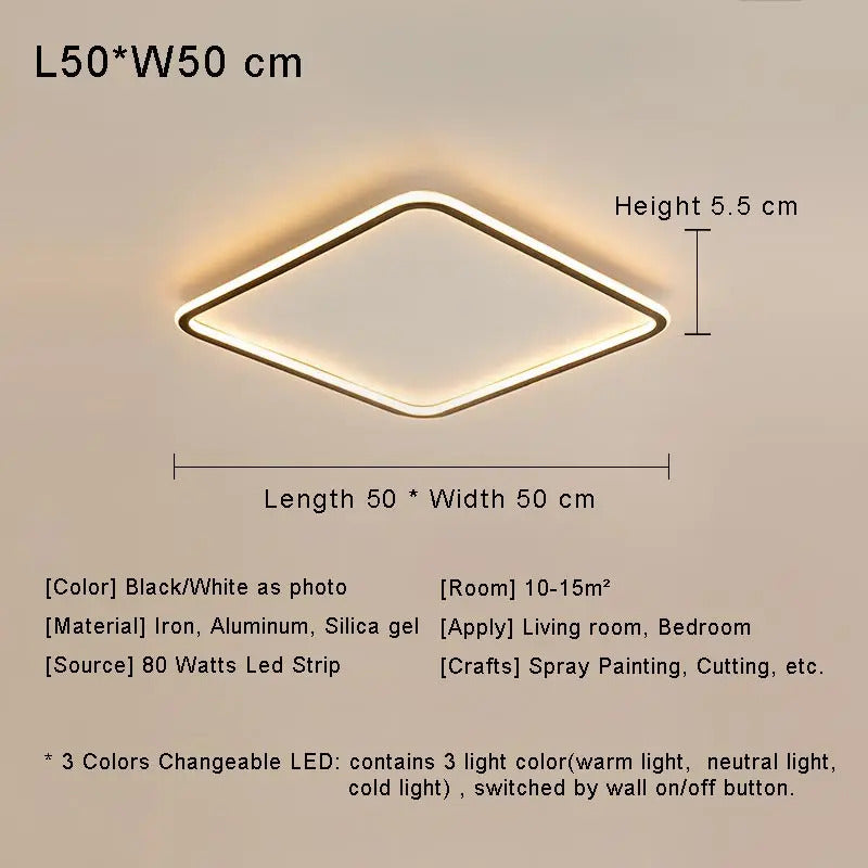 Modern with Remote Control Dimmable Flush Mount Bedroom Living Room Ceiling Light