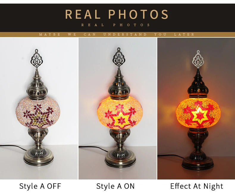 Turkish Mosaic Table Lamp Hand Crafted Decorative Lighting