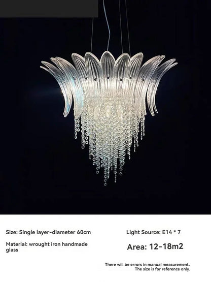 Modern Luxury Crystal Chandelier Hotel Villa Staircase Pendant Lamp