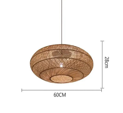 Natural Rattan wicker hanging lamp Chinese Style suspension