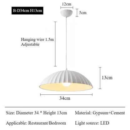 French Gypsum Pendant Light Nordic Designer Restaurant Chandelier