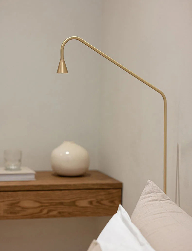 Minimalist Bedroom Bedside Floor Lamp Designer Gold Standing Light
