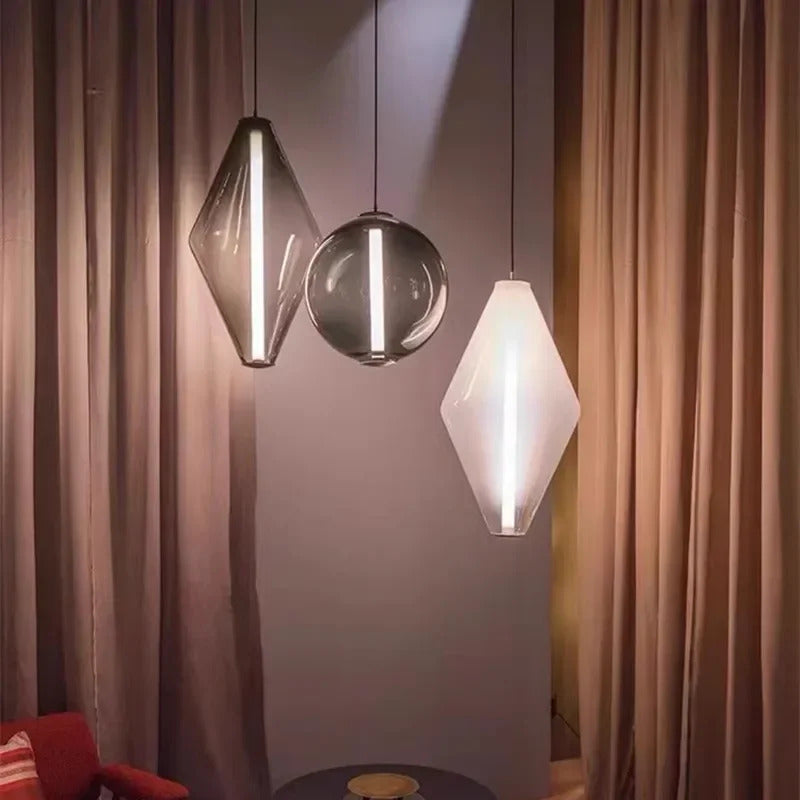 Nordic Minimalist Restaurant  LED Pendant Light Modern Designer Glass Pendant Light