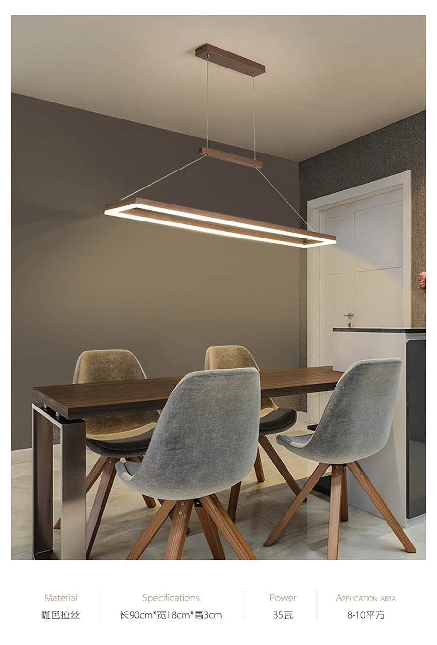 Rectangular chandelier Aluminum LED deco design Nordic style lamp