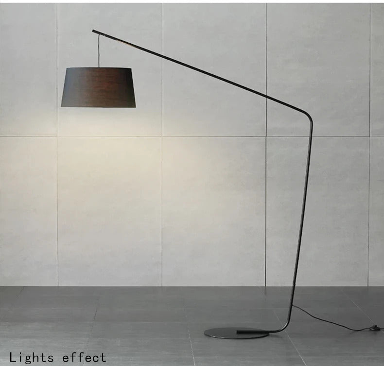 Nordic Black Fishing Floor Lamps for Living Room Sofa Corner Standing Lights