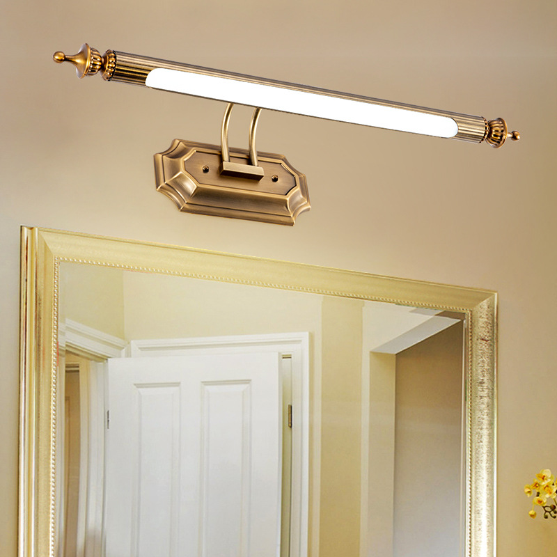 Europe Retro LED Mirror wall lamp Luxury gold bathroom cabinet mirror Headlight