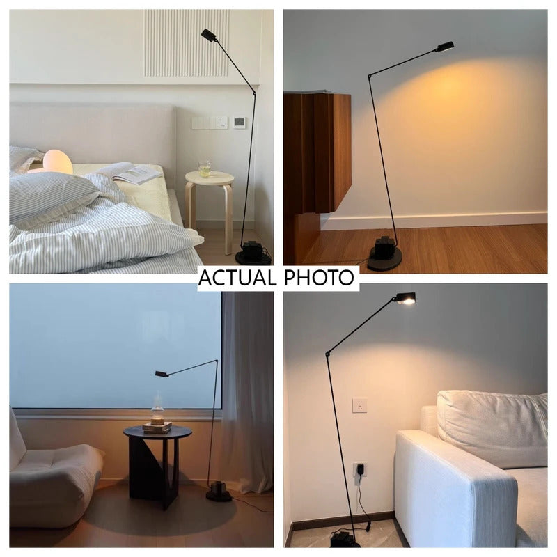 Modern Minimalist Floor Lamp Creative Bedroom Room Office Light Minimalist Study Eye Protection Reading Black Standing Light