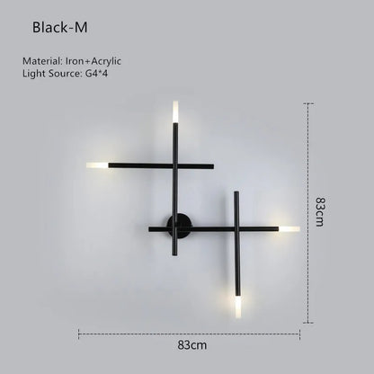 Nordic line Art Wall Lamp Modern Minimalist Creative Cross Shaped Sconce light