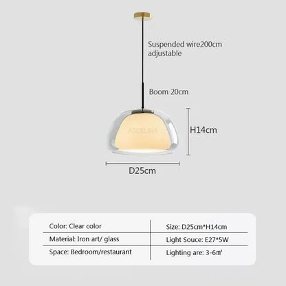 Nordic Glass Jellies Design Hanging Lamp Indoor Dining Living Room Pendant Light
