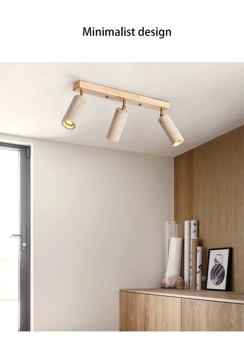 Yellow Travertine Ceiling Lamp for Bedroom Home Decor Lighting Fixtures