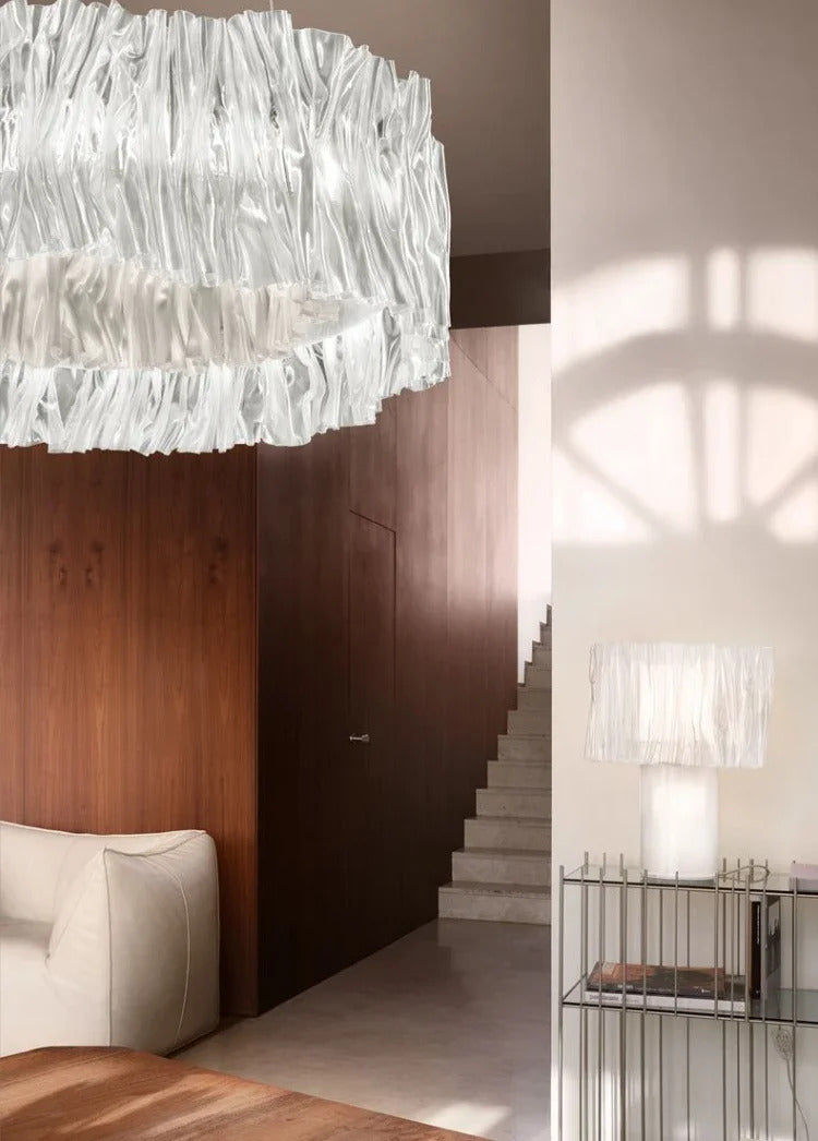 Accordéon Suspension pendant light LED pleated acrylic chandelier