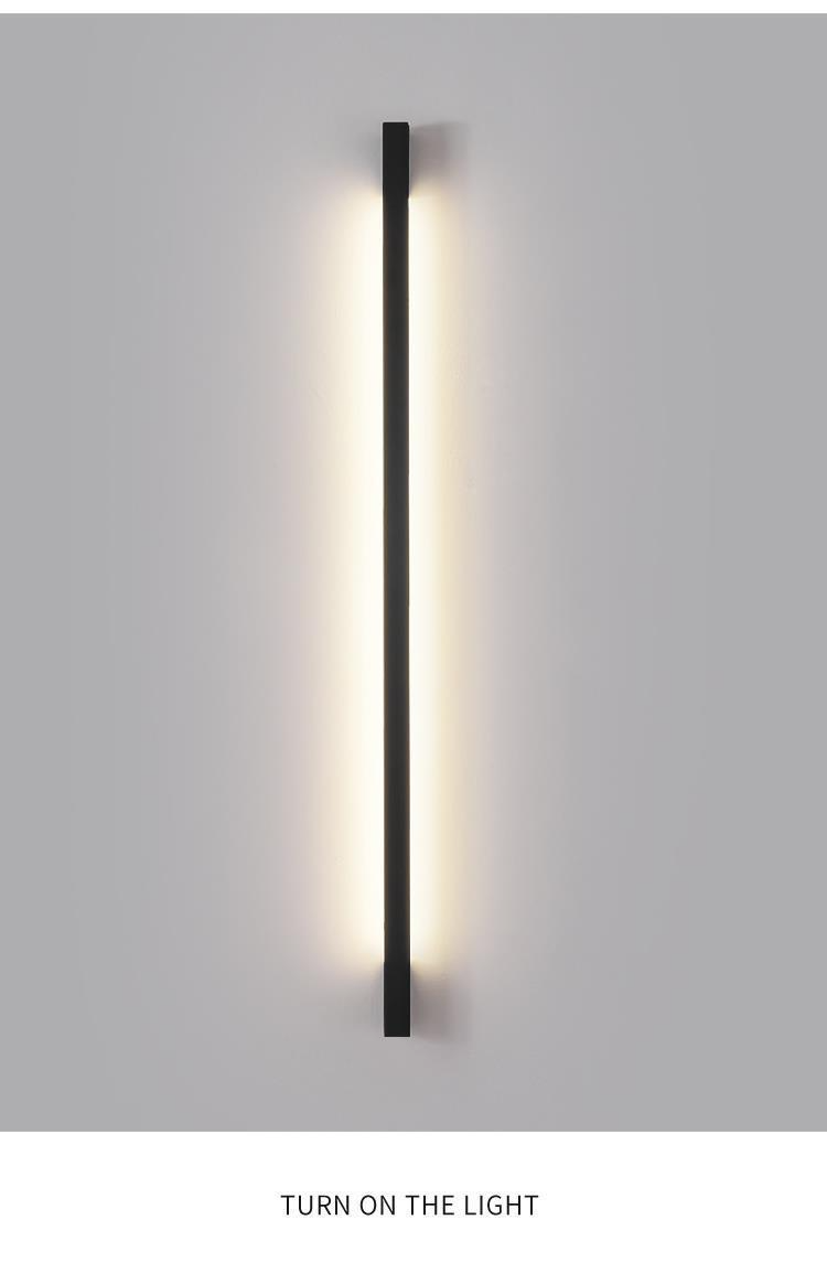 Modern Black Long Strip Wall Lamp Outdoor waterproof Corridor staircase wall light