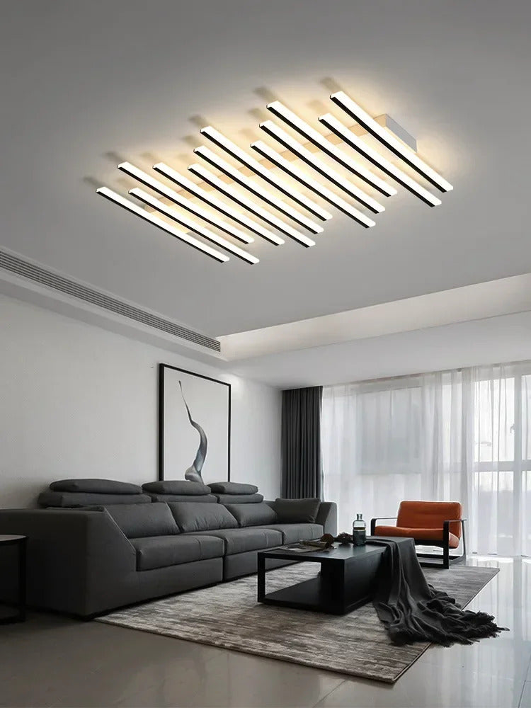 Art Fishbone Line Acrylic LED Ceiling Lamp Living Room Bedroom Lighting