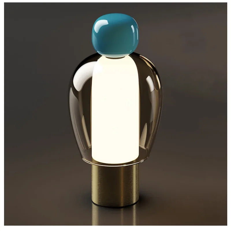 Modern Living Room Decoration Ornaments USB Charging Lamp Minimalist Study Master Bedroom Daughter's Room Glass Desk LED Lamp