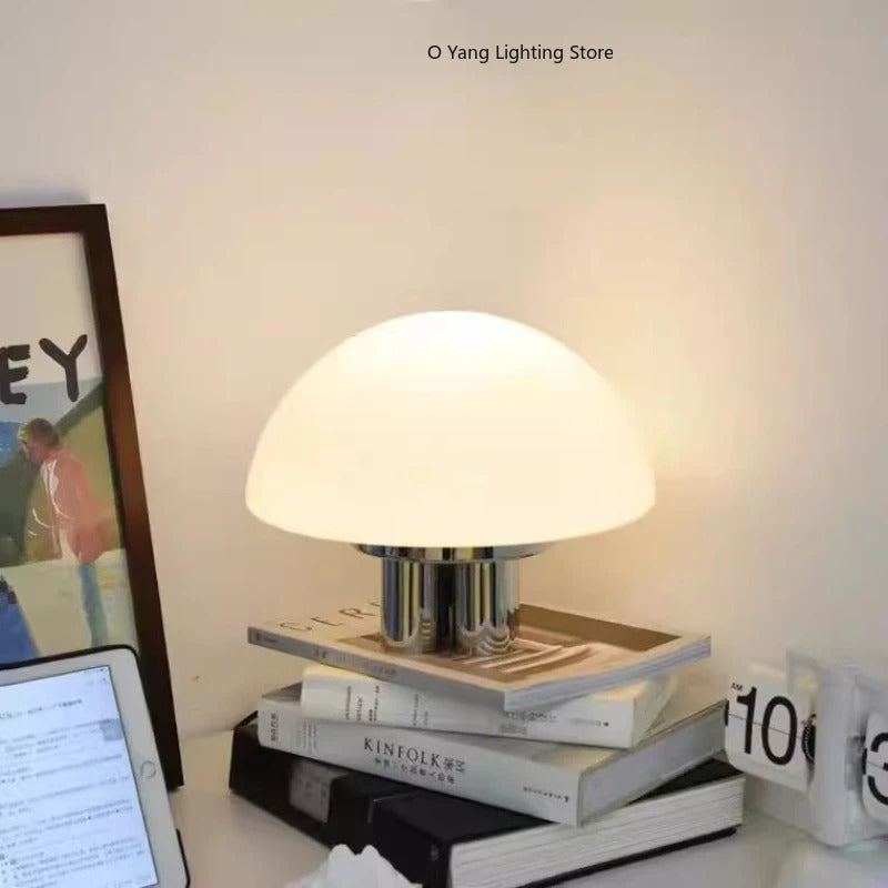 Mushroom Milk White Acrylic Retro Style LED Lights Romantic Nordic Home Decor Living Room Study Bedroom Warm Table Lamp
