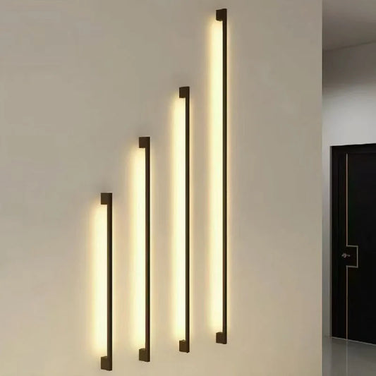 Modern Black Long Strip Wall Lamp Outdoor waterproof Corridor staircase wall light