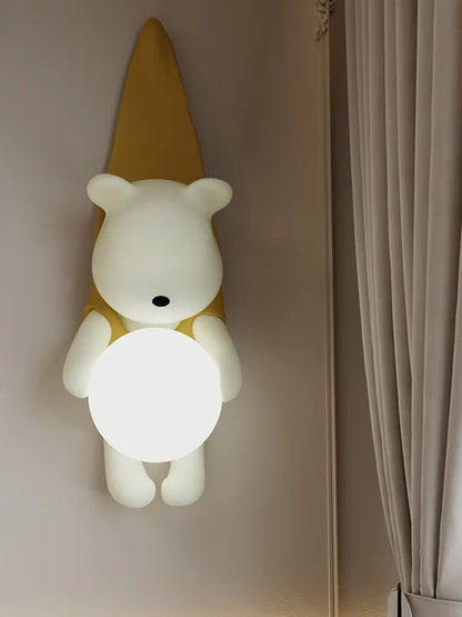 Bear Cute wall lamps Nordic Resin Little baby room Children's bedroom sconce lighting