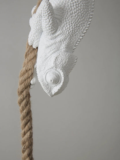 Resin chameleon pendant light Retro Hemp Rope Monkey Pendant Lamp