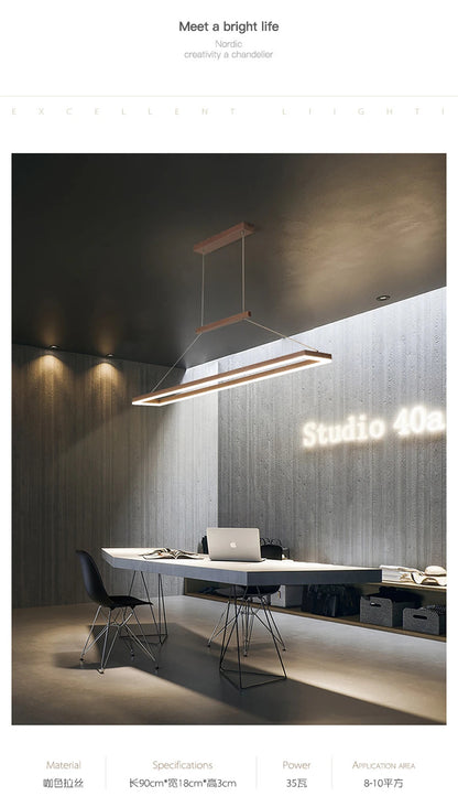 Rectangular chandelier Aluminum LED deco design Nordic style lamp