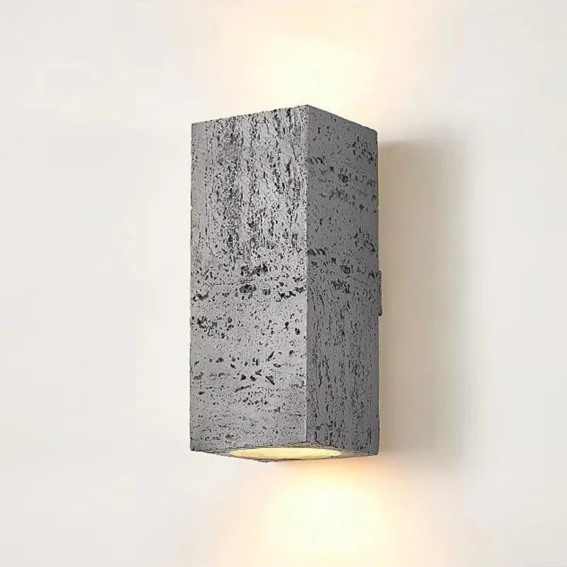 Nordic cave stone wall lamp Square outdoor cement Wall Lamp LED Sconce