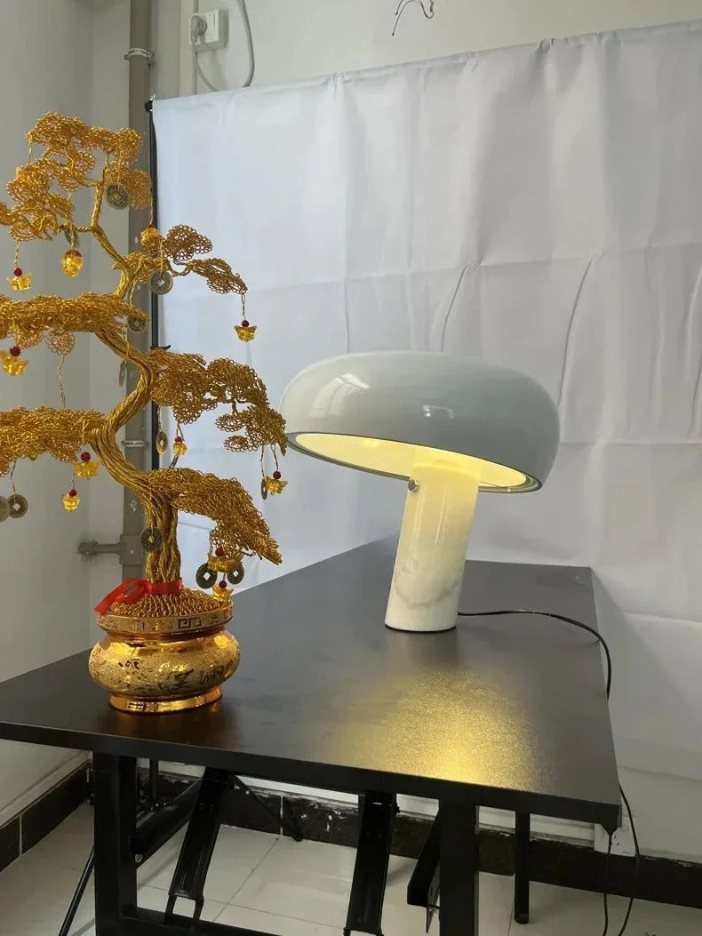 Italian luxury designer mushroom marble LED desk lamp for interior decoration