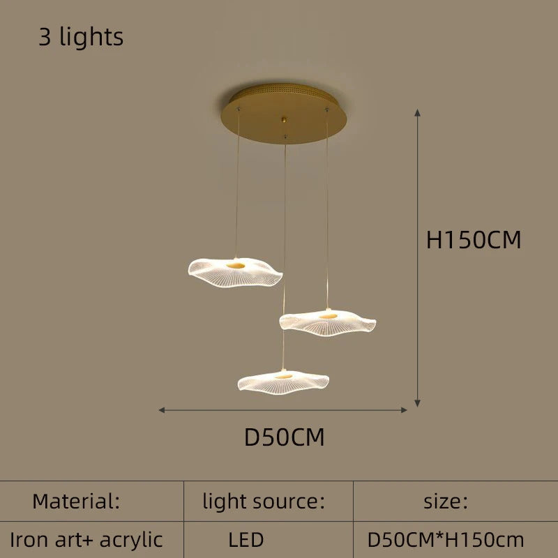 Lotus Leaf Design Acrylic Lustrous Modern Chandelier flower chandelier