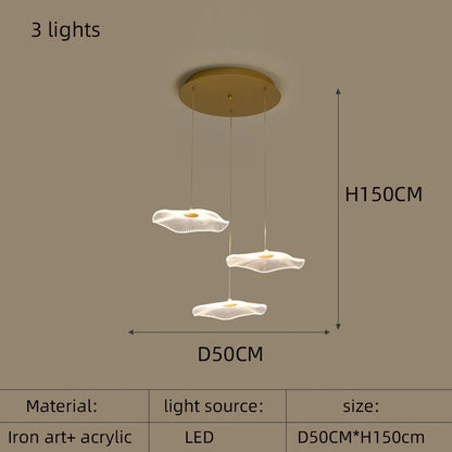 Lotus Leaf Design Acrylic Lustrous Modern Chandelier flower chandelier