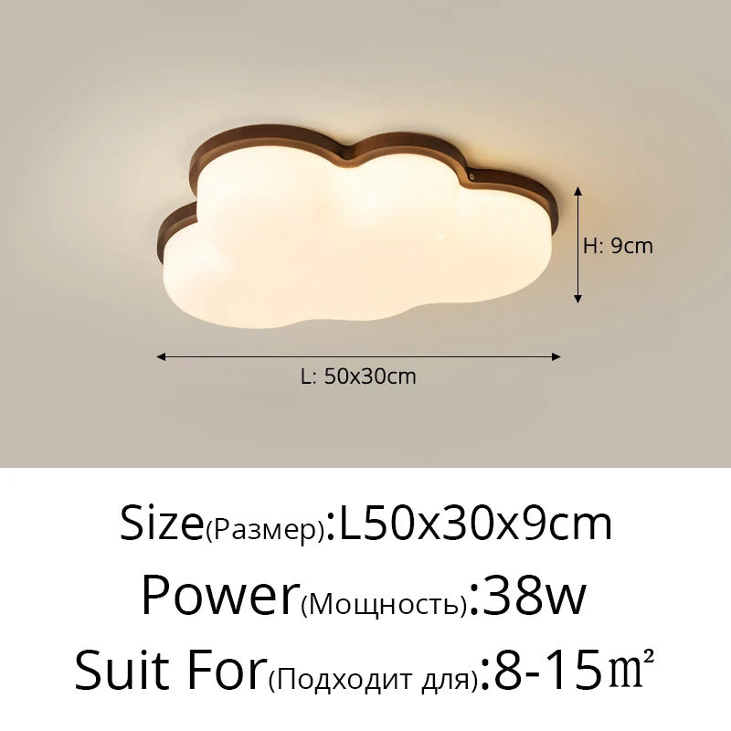 Modern Cloud Ceiling Light cute wooden cartoon Children's bedroom lighting