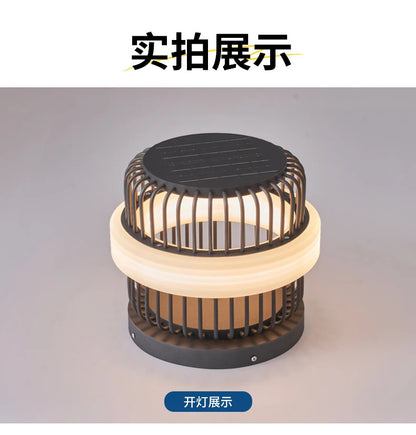 Outdoor wall column head lamps Waterproof solar floor lights  Pillar Wall lighting LED