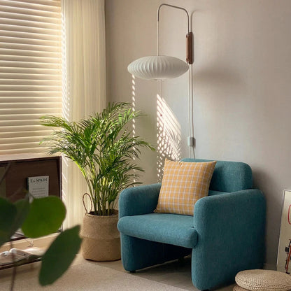 Nordic minimalist milk white wall lamp Danish designer Hand Woven Silk table light