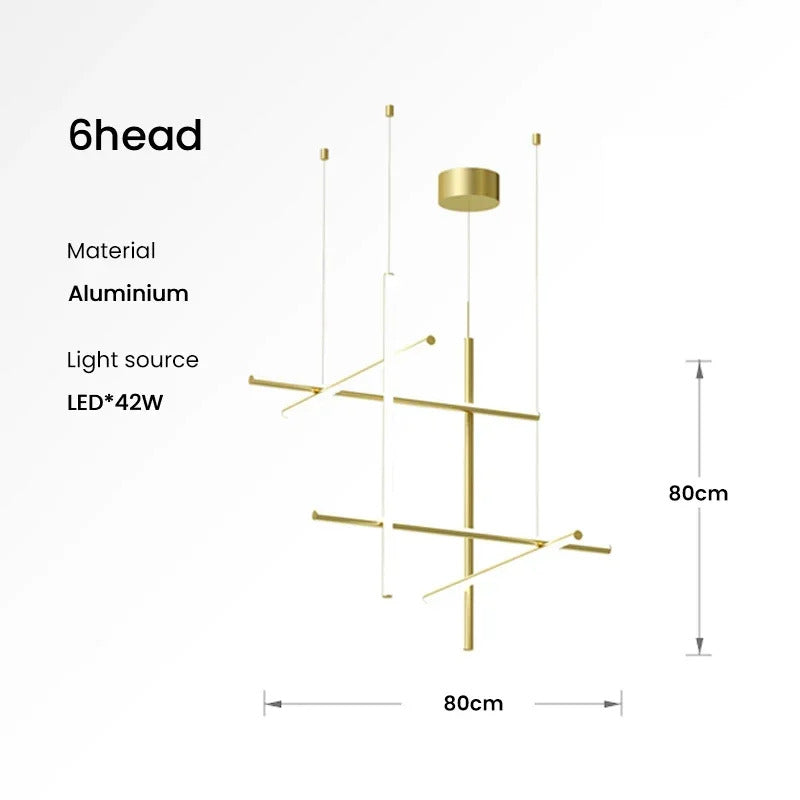 Coordinates Chandelier Modern LED Linear Ceiling Chandelier