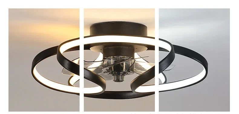 Nordic Intelligent Fan Light Color Dimming and Silent Remote Control Bedroom Lighting