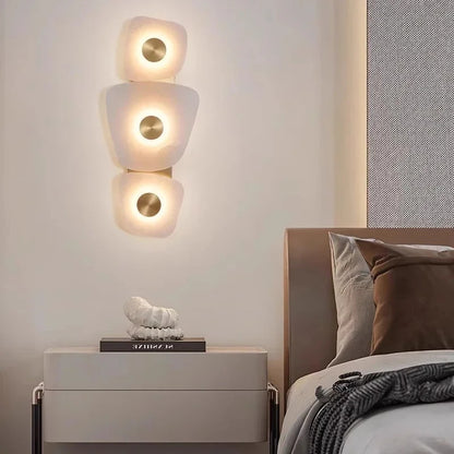 Nordic Marble Wall Lamp Modern luxury gold travertine LED sconce Lighting