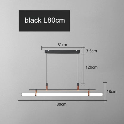 Nordic Minimalist Dining room Study Room Office Desk lighting Coffee Table Kitchen island Long Strip LED Ceiling Pendant Lamp